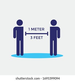 social distance vector icon pandemic measure vector icon corona virus