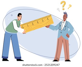 Social distance vector illustration. The social distance metaphor highlights importance staying physically apart Isolation serves as warning sign potential dangers and risks Taking preventive measures