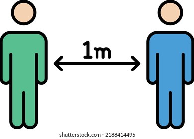 Social distance Vector illustration on a transparent background.Premium quality symmbols.Stroke vector icon for concept and graphic design.