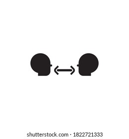 social distance vector logo design template