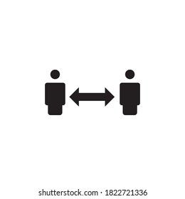 social distance vector logo design template