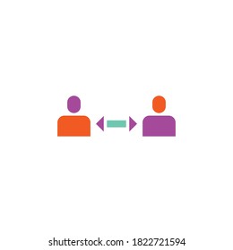 social distance vector logo design template