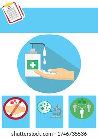 social distance and virus protection methods. Health and medical concept for website, advertisement, banner, graphic, flat vector.
