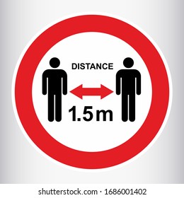 Social Distance Warning and quarantine sign. Lockdown Pandemic stop Coronavirus outbreak covid-19 2019-nCoV. Travel with mouth cap mask Vector protect icon Lock down sign