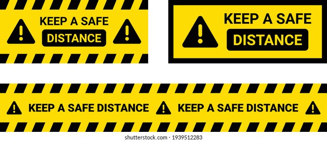 
Social Distance Yellow Banner Sign