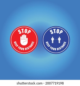 Social distancing 1.0 metre distance apart floor decal for Coronavirus Covid-19 outbreak pandemic quarantine. Isolated vector. Please queue 1.0 metre apart from other people with feet footsteps icon. 