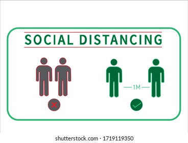 Social Distancing 1M. Icon. Vector Image.