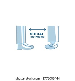 Social Distancing 2 meter and 6 Feet Illustration Vector