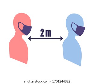 Social distancing 2 meter  cover face with medical mask woman character, fever, high temperature, tips how to Sneeze Properly and prevent coronavirus Infection, Cartoon Vector 