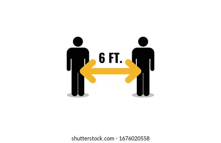 Social Distancing 6 Feet Pictogram 