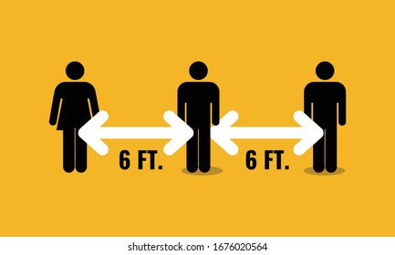 Social Distancing 6 Feet Pictogram 