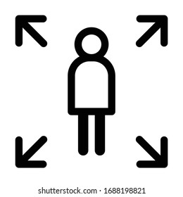 vector de icono de flecha de distanciamiento social