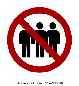 Social Distancing Avoid Crowds Icon. Vector Image.