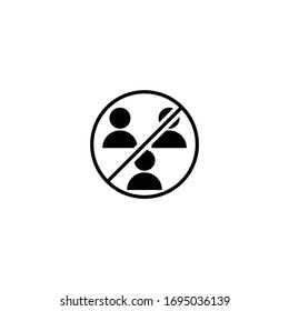 distanciamiento social evitar multitudes Icono ilustración vectorial