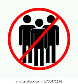 Social Distancing Avoid Crowds Keep Your Distance Icon. Flat Vector Image Eps10. No Gathering