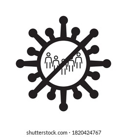 Social Distancing Avoid Crowds Keep Your Distance Icon