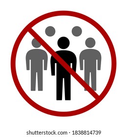 Social Distancing Avoid Crowds Keep Your Distance Icon. Vector Image.