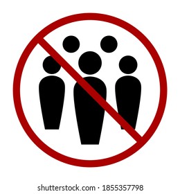 Social Distancing Avoid Crowds Keep Your Distance Icon. Vector Image.