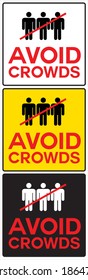 Social Distancing Avoid Crowds Keep Your Distance Icon. Vector.