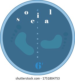 Social Distancing background. Social Distancing word with blue background.