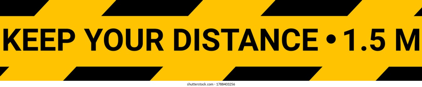 Social distancing banner. Keep the 2 meter distance. Warning sign for public places COVID-19 concept. An information banner for greeting customers, for business, opening a store, cafe, restaurant
