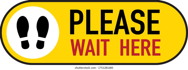 Social distancing banner. Please stand here. Coronovirus epidemic protective. Vector illustration eps10