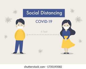 Social distancing between people is 6 feet. stay safe