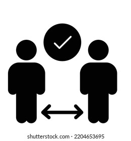 Social distancing Black Glyph Vektorsymbol, das leicht modifizieren oder bearbeiten kann

