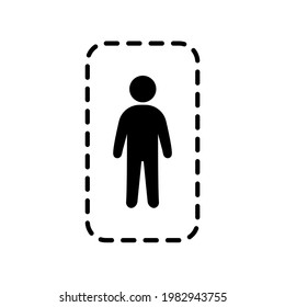 Social distancing black line icon. Coronavirus outbreak. Covid-19 concept. Trendy flat isolated symbol used for: illustration, outline, logo, mobile, app, design, web, dev, ui, ux, gui. Vector EPS 10