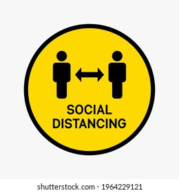 Social distancing circle warning icon vector.Keep distance.Preventing covid-19,coronavirus.