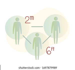 Social Distancing in Community - Icon as EPS 10 File