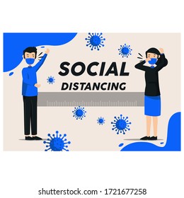 Social distancing concept for coronavirus  Vector