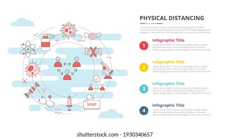 social distancing concept for infographic template banner with four point list information