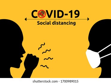 Social distancing concept. keep distance protect to stop or distance protect prevent from Coronavirus (COVID-19). vector illustration.