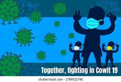 Social distancing concept people standing away to prevent COVID-19 coronavirus disease vector illustration