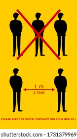 Social distancing concept. Please keep the social distance for your health. Preventive measures. Vector illustration. For banner, poster.