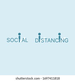 Social distancing concept for preventing coronavirus covid-19. Vector illustration.