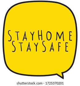 Social distancing concept for preventing coronavirus covid-19 with Stay home, stay safe design vector. Cute Lettering typography design 