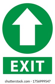 Social distancing concept for preventing coronavirus covid-19 with green exit sign