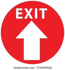 Social distancing concept for preventing coronavirus covid-19 with red exit sign