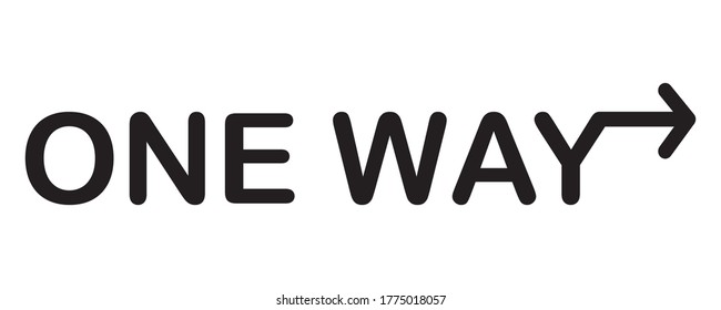 Concepto de distanciamiento social para prevenir el coronavirus covid-19 con una redacción de un solo sentido y señalización de flecha sobre fondo blanco