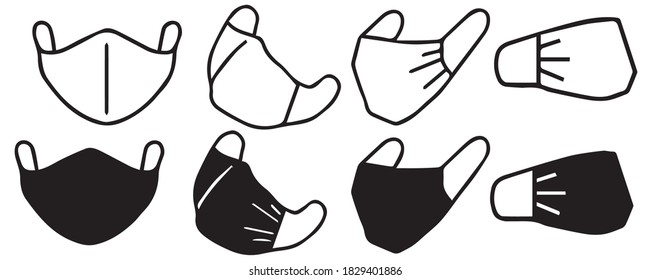 Social distancing concept for preventing coronavirus covid-19.Protective Mask Icon Mouth Guard Vector Graphic Isolated.Mask Request sign
