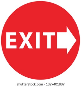 Social distancing concept for preventing coronavirus covid-19 with red exit sign.Vector illustration 