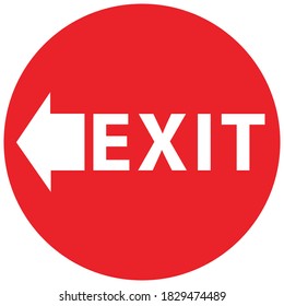 Social distancing concept for preventing coronavirus covid-19 with red exit sign.Vector illustration 
