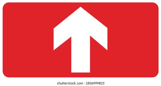 Social distancing concept for preventing coronavirus covid-19 with white Arrow sign on red background