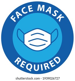 Social distancing concept for preventing coronavirus covid-19 with wording face mask required in black color on yellow background. warning or caution sign. 