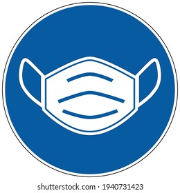 Social distancing concept for preventing coronavirus covid-19 with icon mask required sign. warning or caution sign. 