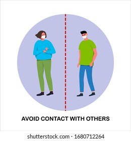 Social Distancing Concept Protection.Avoid contact with others.Prevention of Coronavirus Covid-19.Vector illustration.