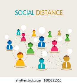 Social distancing concept , social distancing in public, people practice social distancing to protect from COVID-19 coronavirus