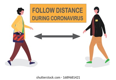 Social distancing concept. Stay at home order and stop coronavirus banner. Vector illustration.